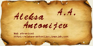 Aleksa Antonijev vizit kartica